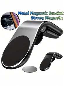 Magnetic Car Air Vent Phone Holder Stand, Mounted Car Phone Holder, Magnetic GPS Navigation Bracket, For Navigation With L-Shaped Design For Women Storage Organizer Travel Essentials Back To School Dormitory Storage Fall Decor
