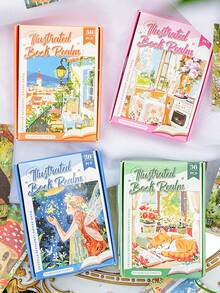 36pcs Cute Cartoon INS Journal Decorative Stickers, Illustrated Book Series, Suitable For Gifts, Office, Home, Marking, Labels, Classrooms, Entertainment Toys, Student Planner, Creative Retro DIY Decorative Stickers,For School Supplies,Back To School