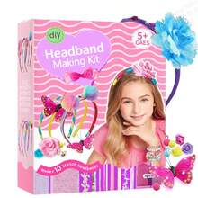Kit de Confecção de Headbands para Meninas - Faça seus Próprios Headbands da Moda para Crianças - Conjunto de Acessórios de Cabelo DIY - Presente de Artes e Artesanato para Meninas de 5 a 12 Anos - Presentes de Natal de Artes e Artesanato para Crianças Pequenas - Presilhas BB Fofas, Presilhas de Franja e Acessórios de Cabelo para Meninas - Adequado para Acessórios de Vestuário, Fácil de Armazenar e Fixar o Cabelo, Joias DIY. - Multicolorido - Visão 2