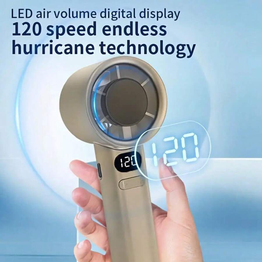 Rechargeable Handheld Fan, Portable Mini Fan, Stepless Speed, 120 Settings, Travel, Outdoor, Studen