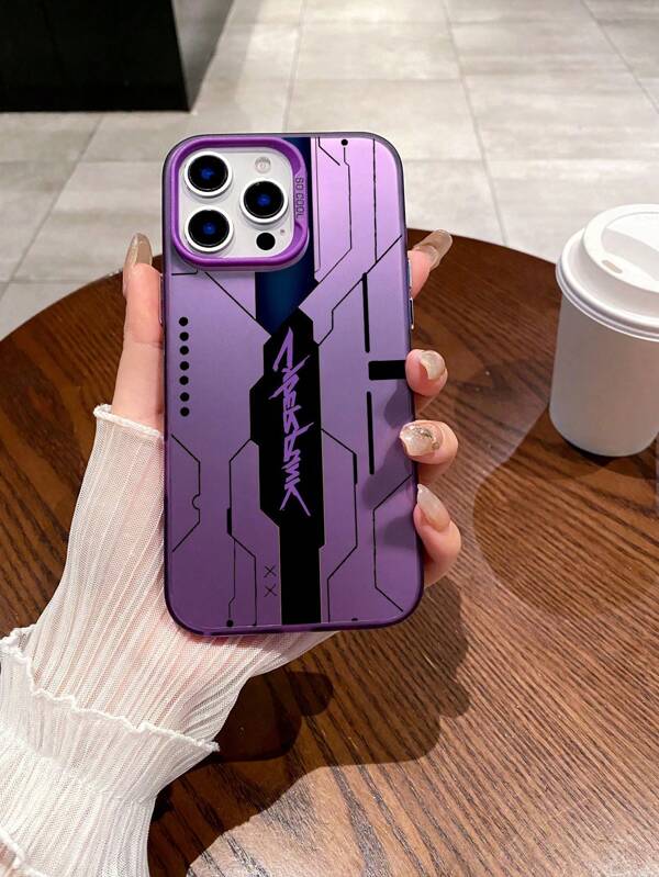 1pc Laser Tech-Style TPU+PC Shockproof Protective Phone Case, Compatible With Apple, Galaxy, Redmi, OPPO, Matching Phone Cases For IPhone 15 Pro Max, IPhone 14 Pro Max, Galaxy A05, A54 5G, A52/A52s 5G, S21 FE 5G, S23 Ultra, S24 Ultra 5G, Poco X5 Pro