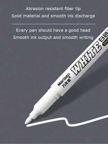 6/3/2/1pc Permanent White Marker Pens - Waterproof, Oil-Based, Permanent Gel Ink - Suitable For Art Projects Drawing, Tire Art, Graffiti, Wood And Synthetic Leather - Durable, Smudge-Proof, Vibrant Colors - Great For Creative Design And Back To School, Applicable On Stone, Ceramic, Wood, Metal, Paper, Glass, Textile, Plastic, Leather, Suitable For Back To School (Random Color Styles) - White - View 6