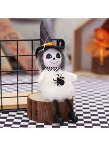 1 pièce Décoration d'Halloween, Figurine en peluche Chat noir/Fantôme/Sorcière/Citrouille, Accessoire d'ambiance pour fête, Cadeau d'Halloween, Décoration de centre de table, Convient pour Halloween, Fête à thème, Décoration d'intérieur, Recommandation de cadeau