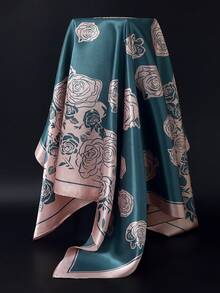 1 Stück Boho-Stil bedruckter eleganter Schal, Tuch, Haarband für Frauen, aus Seidenstoff, geeignet für den täglichen Gebrauch