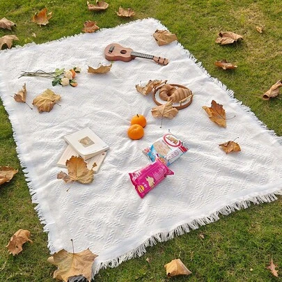 1 Stück Boho Stil Picknickdecke Campingdecke mit Quasten, Outdoor Camping Ausrüstung Boho Stil Tischdecke Schlafmatte feuchtigkeitsbeständige Decke, geeignet für Outdoor-Picknick, Urlaubsparty-Dekoration, Schlafzimmer/Wohnzimmer-Dekoration, Outdoor-Reisen, Valentinstag-Geschenk, Heimdekoration