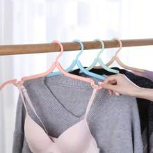 10pcs Portable Folding Clothes Hangers With Non-Slip Handles - Durable Plastic, Suitable For Travel And Home Use - Random Color - View 10
