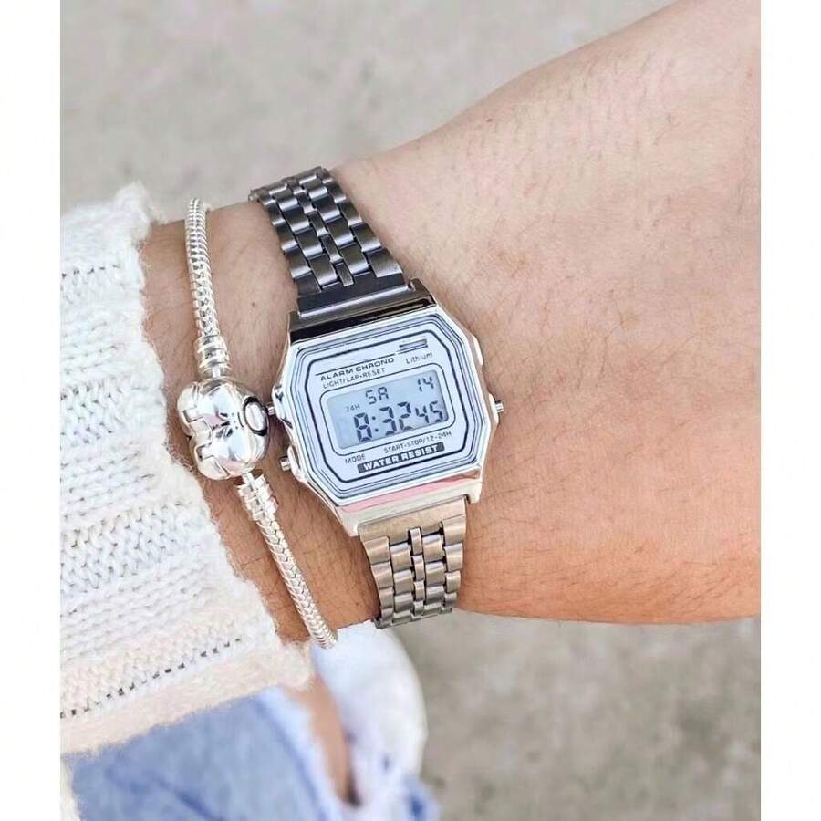 Women's Retro Mini Vintage Digital Watch - 白色 - 查看 1