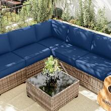 14 Pcs Outdoor Cushion Slipcovers Outdoor Patio Cushion Covers Waterproof With Zipper Outdoor Furniture, Patio Sofa Couch 3 Sizes, Covers Only - 藍色 - 查看 8