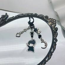 1pc Gojo Creative Star Phone Case Beaded Hanging Chain, Keychain Hanging Item Personalized Versatile Phone Chain, Car Hanging Fashion, Black And White Surrounding Fashion Creative Acrylic Beaded Phone Case Chain, Card Book Hanging Rope Camera Chain Valentine's Day Valentines School Cartoon