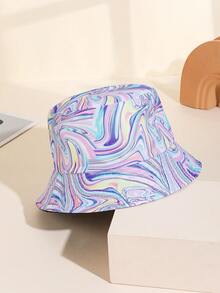1 pezzo Cappello a secchio reversibile da donna a fantasia tie-dye, cappello estivo pieghevole per protezione dal sole, adatto per uso quotidiano e viaggi