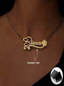 Colar Personalizado com Borboleta e Coração com Nome, Personalize o Seu Nome, Material de Aço Inoxidável, Design Exclusivo, Elegância da Moda, Versátil, Atraente; Colar Figareo Personalizado, Design Fashion Europeu e Americano de Hip Hop, Inclui Colar com Letra em Ondas Corroídas, Acompanha Caixa de Presente Sofisticada de Alta Qualidade, Adequado para Uso Diário e Festa, Ótimo para Casamentos, Presente Ideal para Namorada, Amigos, Perfeito para Dia dos Namorados, Dia das Mães