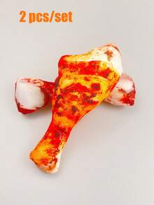 1pc Random Pet Sound Toy, Bite-Resistant With Chicken Leg, Shrimp, Plush Toy - Multicolor - View 14