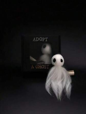 New Adopt A Ghost Halloween Christmas Gift Ghost Box Cute White Decor - Handmade Wool Figurine, For Decoration, Party, Holiday Gifts And Birthday, Graduation Presents