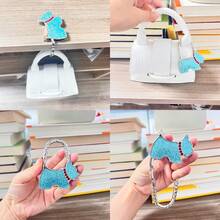 Creative Black Dog Shaped Pet Hanging Hook, Foldable Backpack Desk Edge Metal Hanging Holder, Fashion Bag Clip, Travel Storage - Multicolor - View 3