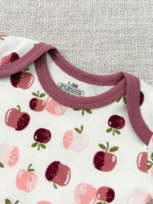 4 PCS Infant Boy Girl 0-12 Months Pure Cotton Casual Short Sleeves Cute Cartoon Baby Bodysuits Four Seasons - Multicolor - View 4