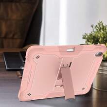 Apple Pink Anti-Drop Folding Bracket Tablet Protective Cover, Fashionable Color Matching Tablet Case