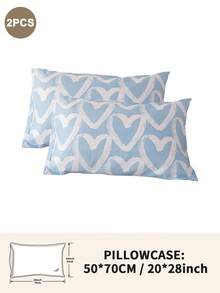 1pc/2pcs/4pcs Polyester Heart Pattern Pillowcase (Pillow Insert Not Included), Soft & Comfortable, Suitable For All Seasons - Multicolor - View 51