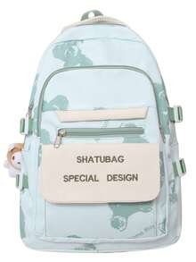 ¡Aquí llega la tormenta de ternura! Esta mochila impresa con dibujos animados súper adorable ofrece múltiples opciones de color, desbordando un encanto infantil. Con su diseño de espacio tridimensional, organiza fácilmente los libros de texto y los artículos varios, mientras que los lindos colgantes le dan un toque juguetón. La gran capacidad la hace perfecta para la vida en el campus y las salidas, combinando practicidad y atractivo visual: ¡un imprescindible para los estudiantes! - Mochila estampada - Ver 15