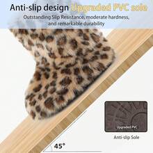 Women's Faux Fur Boots Furry Snow Boots Fuzzy Winter Shoes Fluffy Mid-Calf Flat Boots-20256688 - Brown Leopard - 查看 5