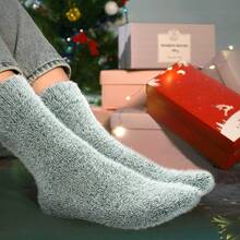 SISOSOCK 5 Pairs Fuzzy Soft Cozy Fluffy Socks Women, Casual Thick Plush Comfy Sleep Socks, Warm Winter Gifts Women - 多色-a - 查看 7