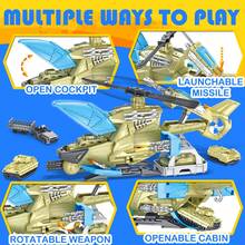 Military Helicopter Toys Set With Military Vehicles, Army Vehicle Car Toys, Army Toy Tank, Helicopter For Kids Christmas Birthday Party Gift For Over 3 Years Old Boys Girls Toddlers, Green - Army Green - View 5