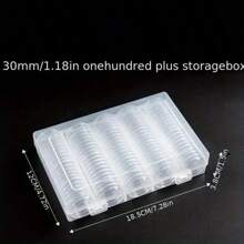 100Pcs /30mm Transparent Coin Cases Coins Storage Capsules Protection Box Container Holder Coin Collecting Box Case Collect