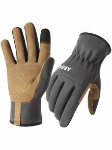 1 Pair Men Full Finger Gloves For Outdoor Work, Gardening, Thick & Anti-Slip Palm, Wear-Resistant