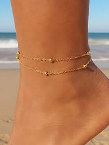1 件 20+5 厘米不锈钢蛇链脚链，可调节链式脚踝首饰，适合女士 - 1039腳鍊 - 查看 7