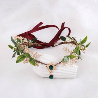 Handmade Forest Elf Tiara Forest Elf Headdress Floral Elf Headdress For Women Girls Renaissance Cosplay Prom Fairy Ball, Crown, Hair Accessories, School Supplies, Carnival Accessories, Wedding