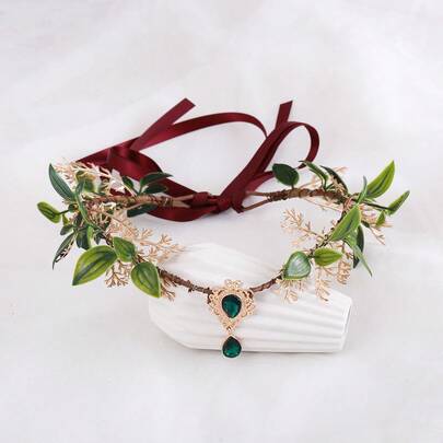 Handmade Forest Fairy Headpiece, Floral Fairy Headpiece, Suitable For Women & Girls, Can Be Used For Renaissance Reenactment, Masquerade, Fairy Ball, Crown, Hair Accessories, School Supplies, Carnival Decorations, Weddings And More