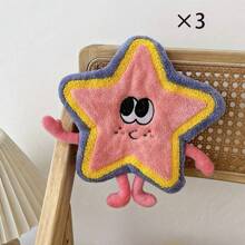 1pc/3pcs Dopamine Star Cartoon Towel, Cute Star Dishcloth, Polyester, Soft & Absorbent, Modern Style, Cartoon Pattern | Kitchen And Bathroom Towels, For Hand Washing. Back To School Dish Cloths Kitchen Towel