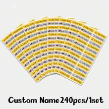 60pcs/ 120pcs/ 180pcs/ 240pcs Custom Name Sticker, Cartoon Small Fresh Cute Waterproof Modern School Supplies Label, Back To School, School Supplies, Paper Name, Category Sticker, Number Category, Customized Waterproof Name Labels For School Supplies, Personalized Stickers For Water Bottles, Lunch Boxes, And Personal Items, Warm Ambience, Autumn Home Refresh, Xmas Decoration