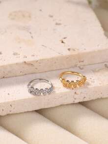 1 件 8 毫米镀金全 CZ 鼻环 - 20G 精致密镶鼻环，男女皆宜，防过敏螺旋鼻饰，闪亮简约鼻环 - HNR-39 - 查看 10