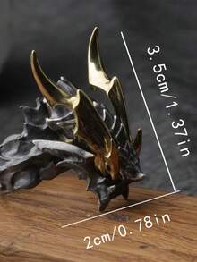 1 pieza Anillo abierto de hombre en forma de dragón de acero retro y genial - Negro - Ver 6