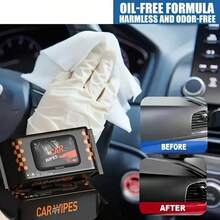 1 Pack Of 80-Pc Automotive Interior Cleaning Wet Wipes - For Leather Cleaning, Stain Removal, No Residue, Car Cleaning Wipes,Car Accessories - Black - View 6