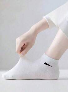 1 par de calcetines unisex, calcetines deportivos, calcetines cortos blancos/negros/grises, calcetines invisibles, de unicolor y estilo minimalista, adecuados para uso diario casual