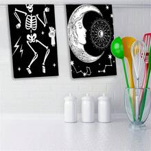 骷髅手、骨头、鬼魂万圣节厨房毛巾，现代矩形超柔软吸水轻便毛巾套装，适用于海滩、淋浴、游泳池、露营、旅行、运动风格沙滩巾，节日必备浴室厨房装饰洗碗布厨房毛巾礼物