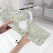 1pc Rendering Marble Style Non-Slip Silicone Faucet Drain Pad, Kitchen Drain Pad, Suitable For All Kinds Of Faucets In Bathroom And Kitchen. - Multicolor - View 8