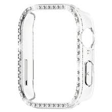2 件闪亮水晶保护壳适用于 Watch Fit3，防摔防刮单排水钻嵌入式 PC 智能手表保护套，适合男士和女士 - 黑色+透明色[單鑽鏤空] - 查看 7
