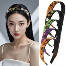 1pc New Festive Atmosphere Headband, Versatile Printed Ghost High Crown Wide-Brim Headpiece - Multicolor - View 5