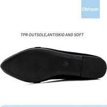 Obtaom Women's Pointy Toe Loafer Flat Faux Suede Work Shoes,Cute Penny Loafer Slip On Ballet FlatChristmas - 紫色 - 查看 10