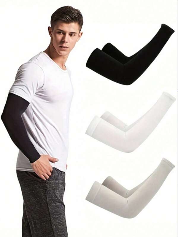 1 Paio / 2 Paia / 4 Paia di Manicotti Refrigeranti per Uomo e Donna - Protezione Solare per Golf, Ciclismo, Corsa e Guida - Rimani Fresco e Protetto Tutto il Giorno Guanti Bianchi Manicotti Autunnali Costumi di Ognissanti Regali per Uomini Manicotti Neri