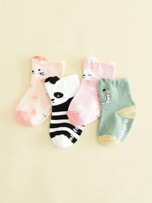4 双防滑婴儿袜，婴儿船袜，适合男婴和女婴 - 彩色 - 查看 14