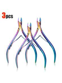 8/6/5/4/3/2/1 件套不锈钢修甲套装，包含指甲钳、指甲剪、指甲护理工具、角质去除器、指甲推，适用于修甲和足疗 - 彩色 - 查看 12