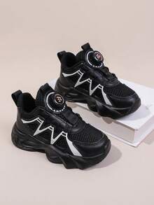 儿童运动鞋，女童休闲皮革跑鞋 - 黑色 - 查看 8