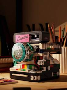 A Collection Of Adult Building Blocks: Vintage Cameras, Coffee Makers, Projectors, Phones - Perfect For Home Decor And Gifts! Step Into A World Of Creativity And Nostalgia With Our Unique Collection Of Adult Building Blocks. From Vintage Cameras To Coffee Makers, Each Carefully D