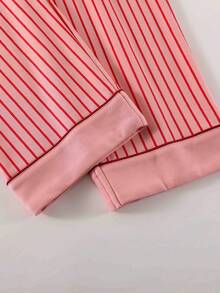 2pcs Women's V-Neck Sleepwear Pajama Set, Long Sleeve Top And Pants, Skin-Friendly Loungewear, Spring & Autumn, Fall Winter Clothes