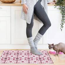Floral Boho Welcome Door Mats Doormat Outdoor Indoor Entrance, Indoor Door Mats For Entryway, Entrance Door Mat, Non-Slip Rubber Backing Doormat Low Profile Welcome Door Mat For Entryway Indoor Outdoor Rug For Front Door, Entrance, Kitchen,Yard-16"X24", 18"X30" - Hồng - Xem 4