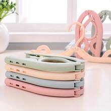 10pcs Portable Folding Clothes Hangers With Non-Slip Handles - Durable Plastic, Suitable For Travel And Home Use - Random Color - View 7
