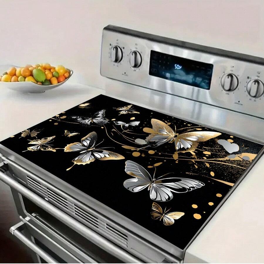 1pcflat, Decorative Stove Cover - Protective Cover, Can Be Used As Stove Cover And Washing Machine Cover, Provide Countertop Space For Electric Stove And Induction Cooker, Stylish Pattern Design